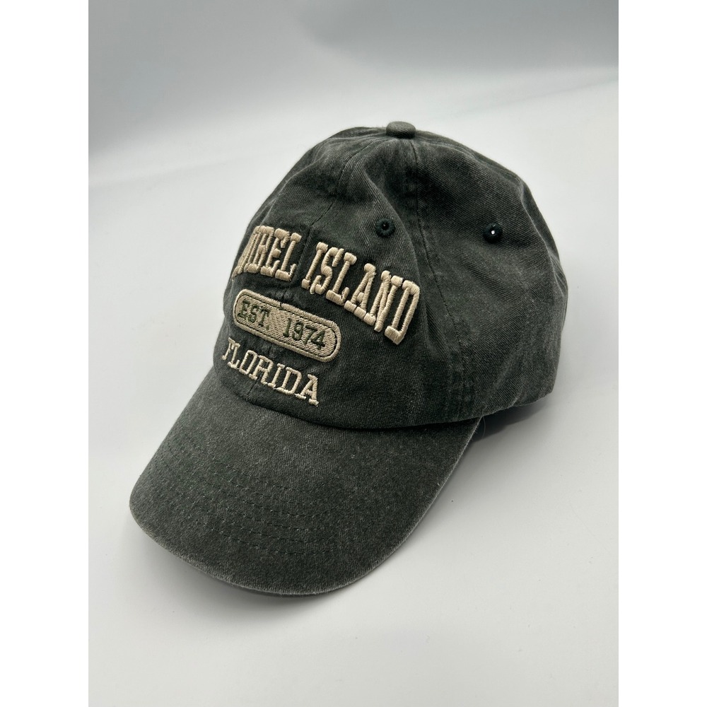 Sanibel Island Florida Est 1974 Embroidered Hat Charcoal Gray Cotton DK Cap